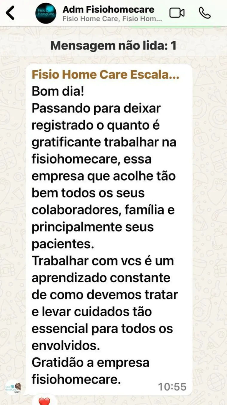 Depoimento sobre acolhimento da empresa